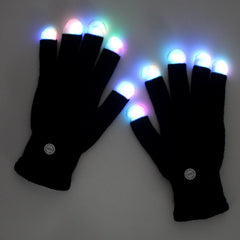 Black Fingertip Colorful Glowing Gloves
