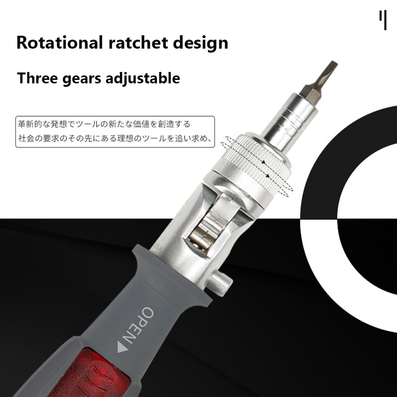Ratchet Screwdriver Multi-angle Dual-purpose Adjustable Screwdriver Set S2 Batch Head Plum Head Household Repair Tool