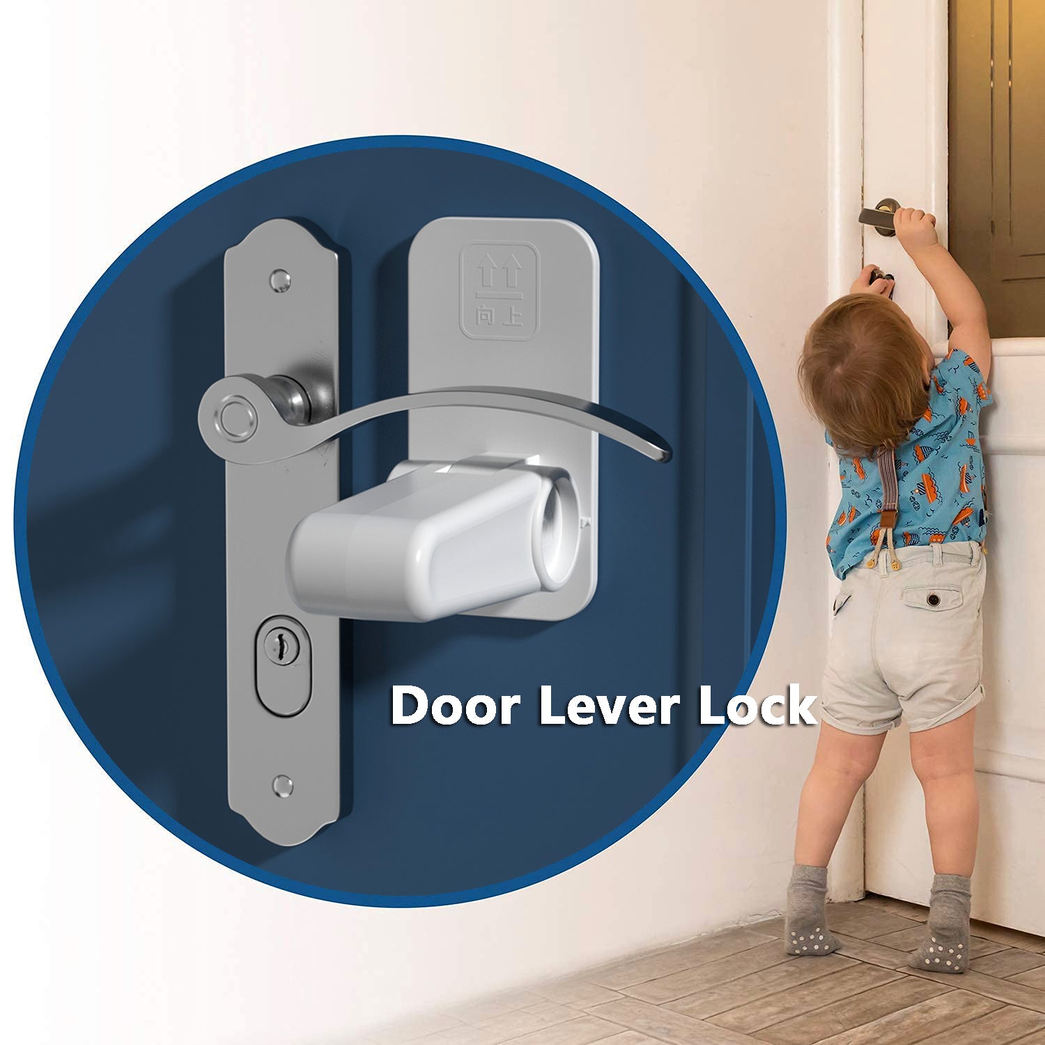 Door Lever Lock Child Pets Safety Lock Door Handle Fixed Anti-theft For Door Children Safety Care Door Stops
