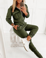 Women's Army Style Casual Jumpsuit