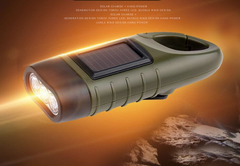 Solar and Hand-cranked Flashlight