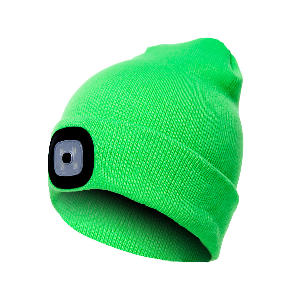 Knit Winter Warm Hat with Integrated LED Light