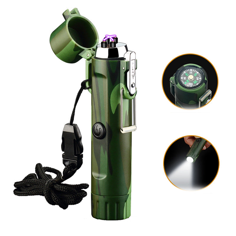 Rechargeable Plasma Lighter and Flashlight Combo Tool