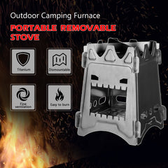 Small and Portable Camping Stainless Steel or Titanium Wood Fueled Stove