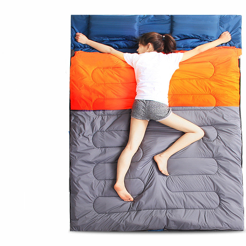 Cotton Sleeping Bag with 2 Inflatable Pillows