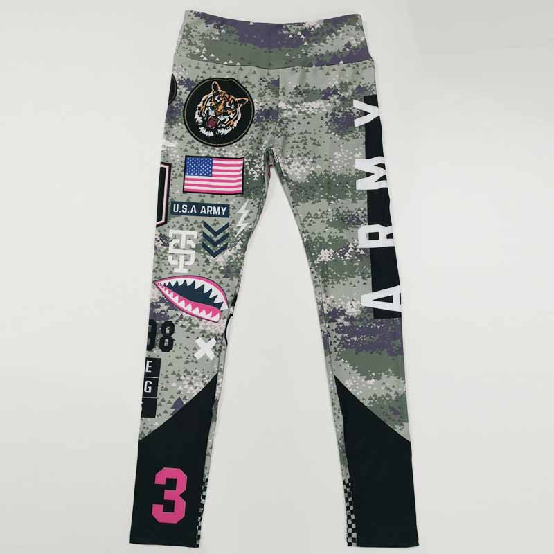 Women's Multi Color US Army Symbols Printed Leggings