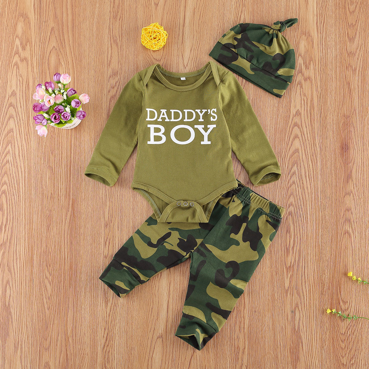 Baby's Camouflage Printed Clothing Set