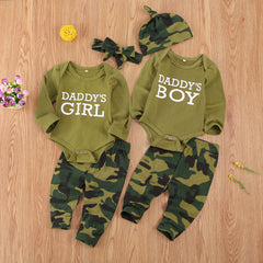 Baby's Camouflage Printed Clothing Set