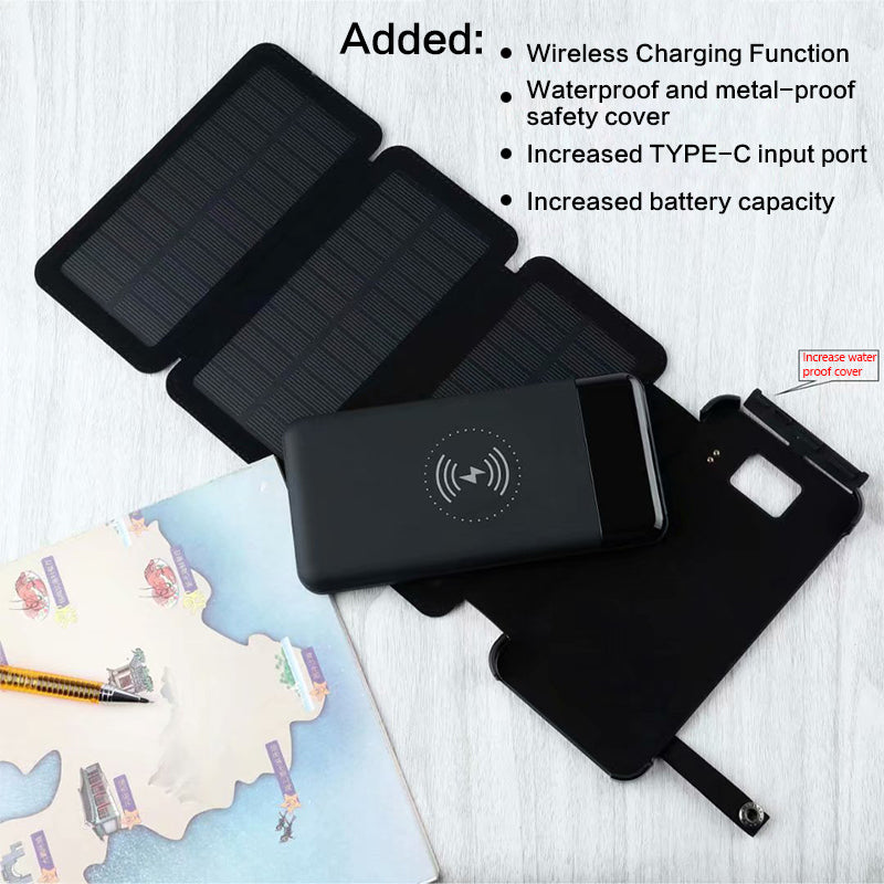 Solar Power Bank with Wireless Charging