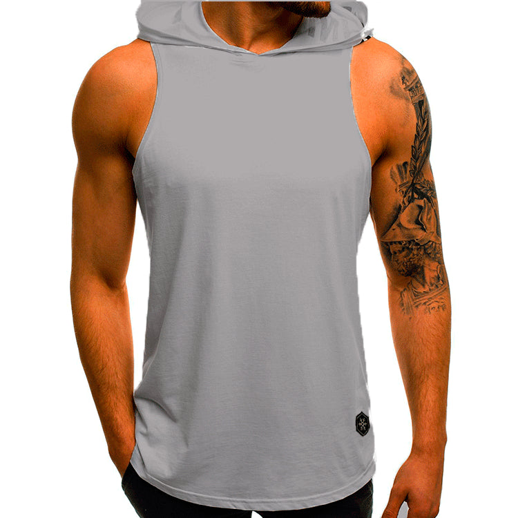 Sleeveless Hooded Gym Shirt