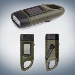 Solar and Hand-cranked Flashlight