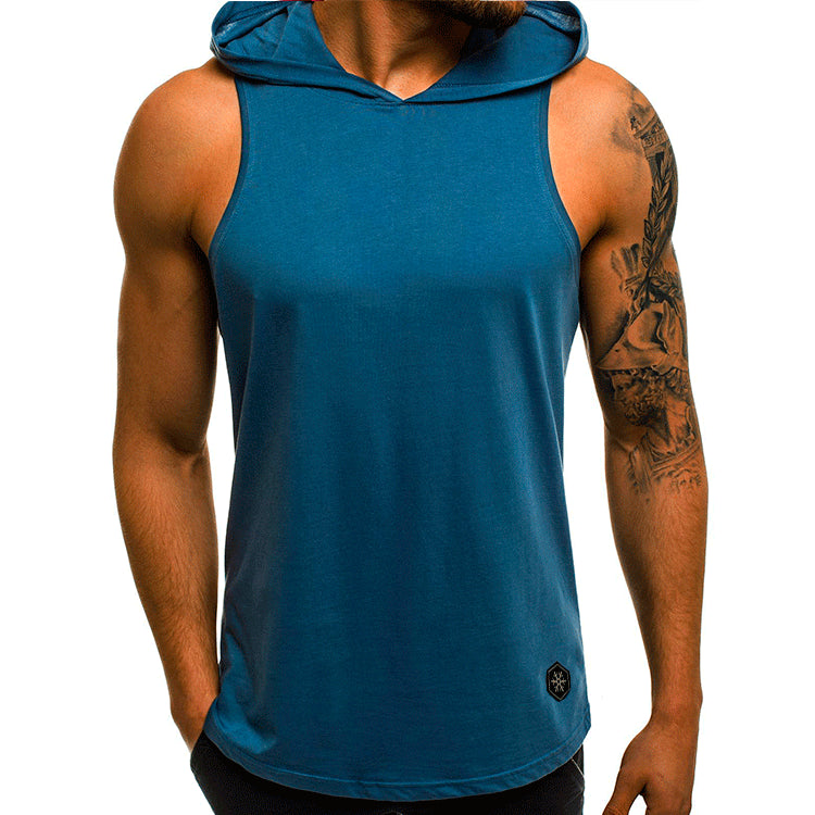 Sleeveless Hooded Gym Shirt