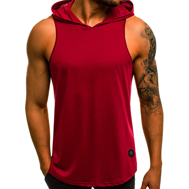 Sleeveless Hooded Gym Shirt