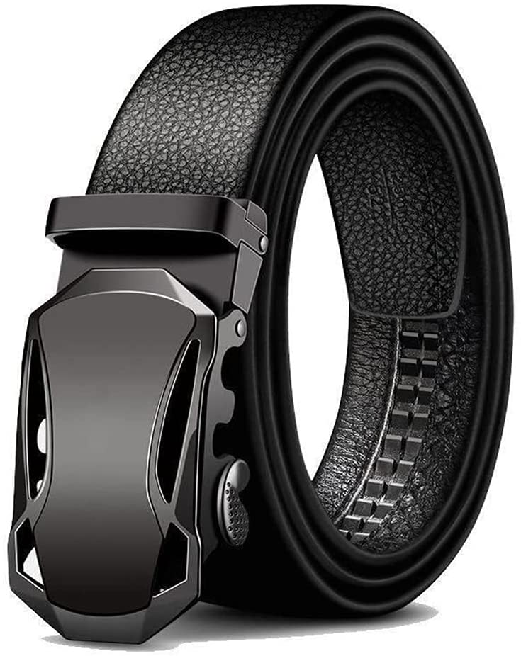 Men's Leather Adjustable Automatic Buckle Belt