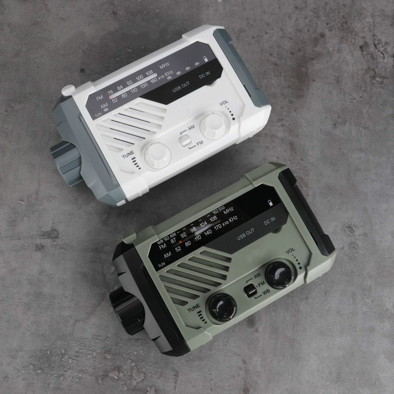 Hand Crank Portable Solar Emergency Radio with Flashlight