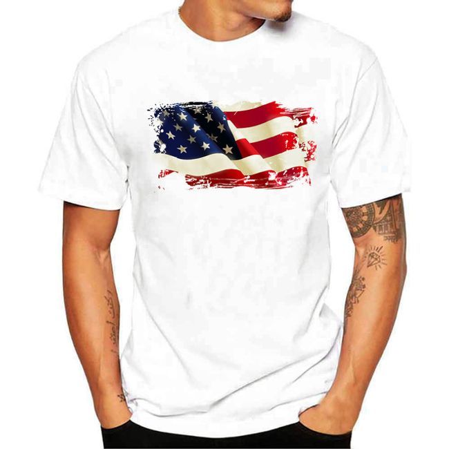 Men's US Flag Print T-Shirt
