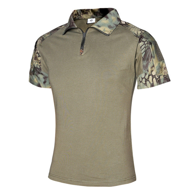Men's Military Style Half Zip T-Shirt