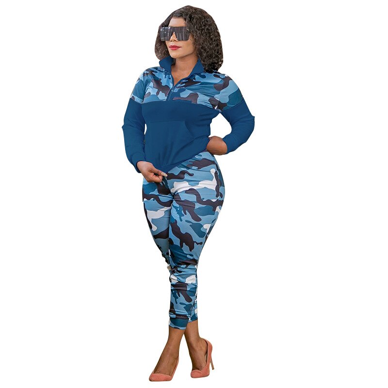 Women's Stylish Gym and Casual Camo Suit