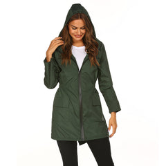 Women's Light Raincoat Hooded Windbreaker Jacket