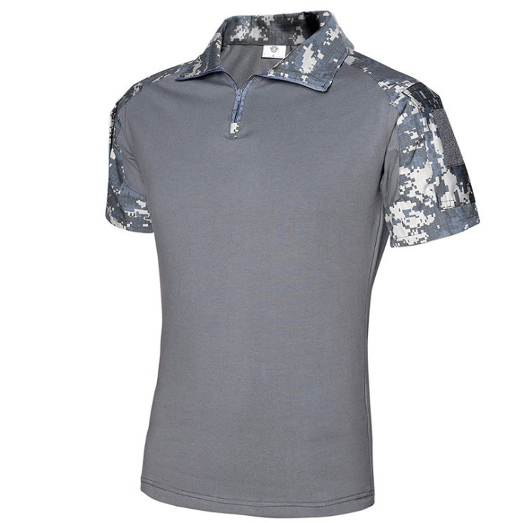 Men's Military Style Half Zip T-Shirt