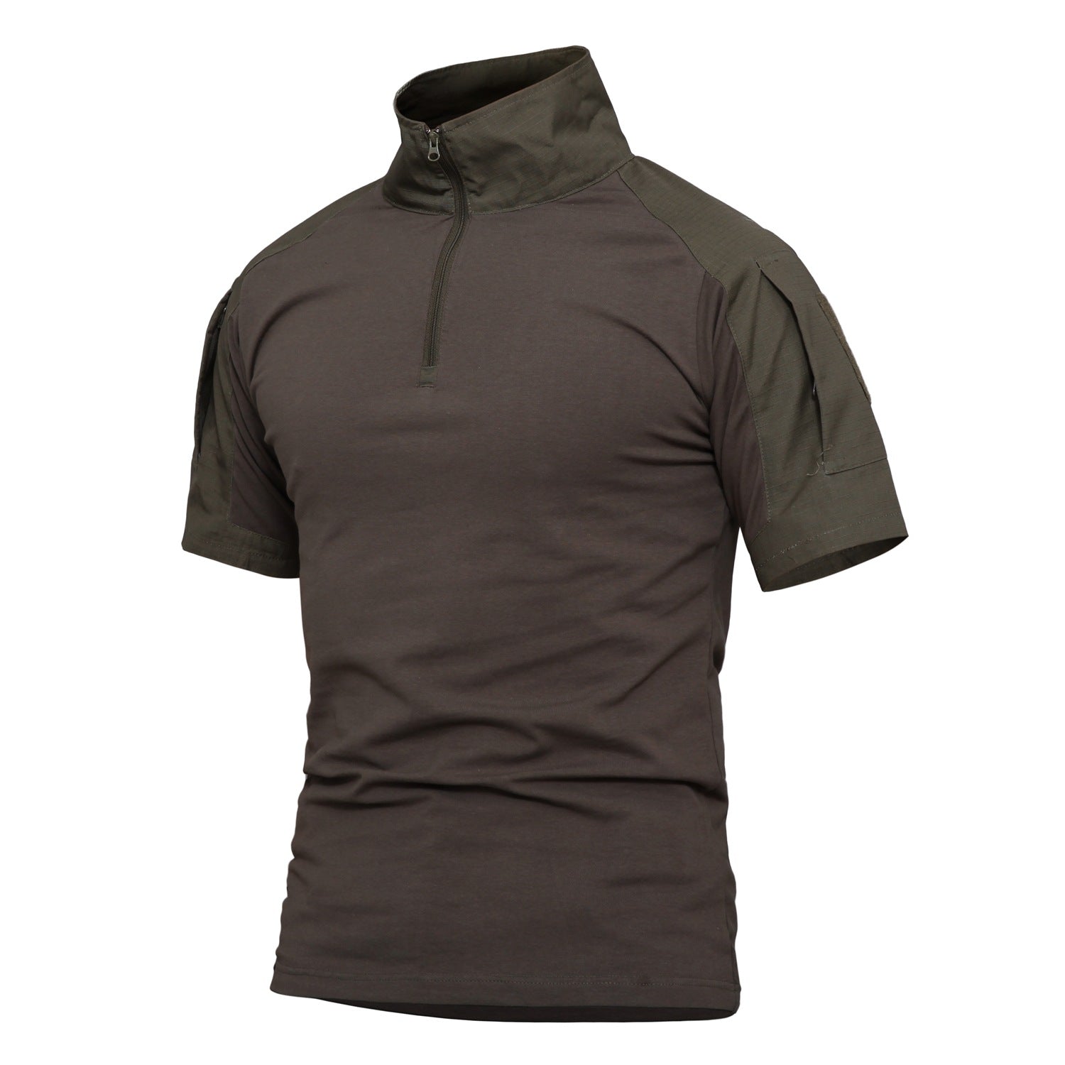 Men's Military Style Half Zip T-Shirt