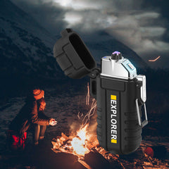 Waterproof USB Lighter with Flashlight