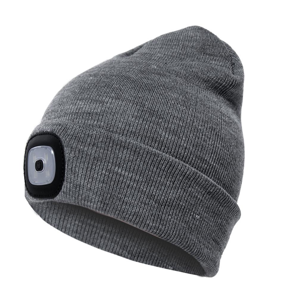 Knit Winter Warm Hat with Integrated LED Light