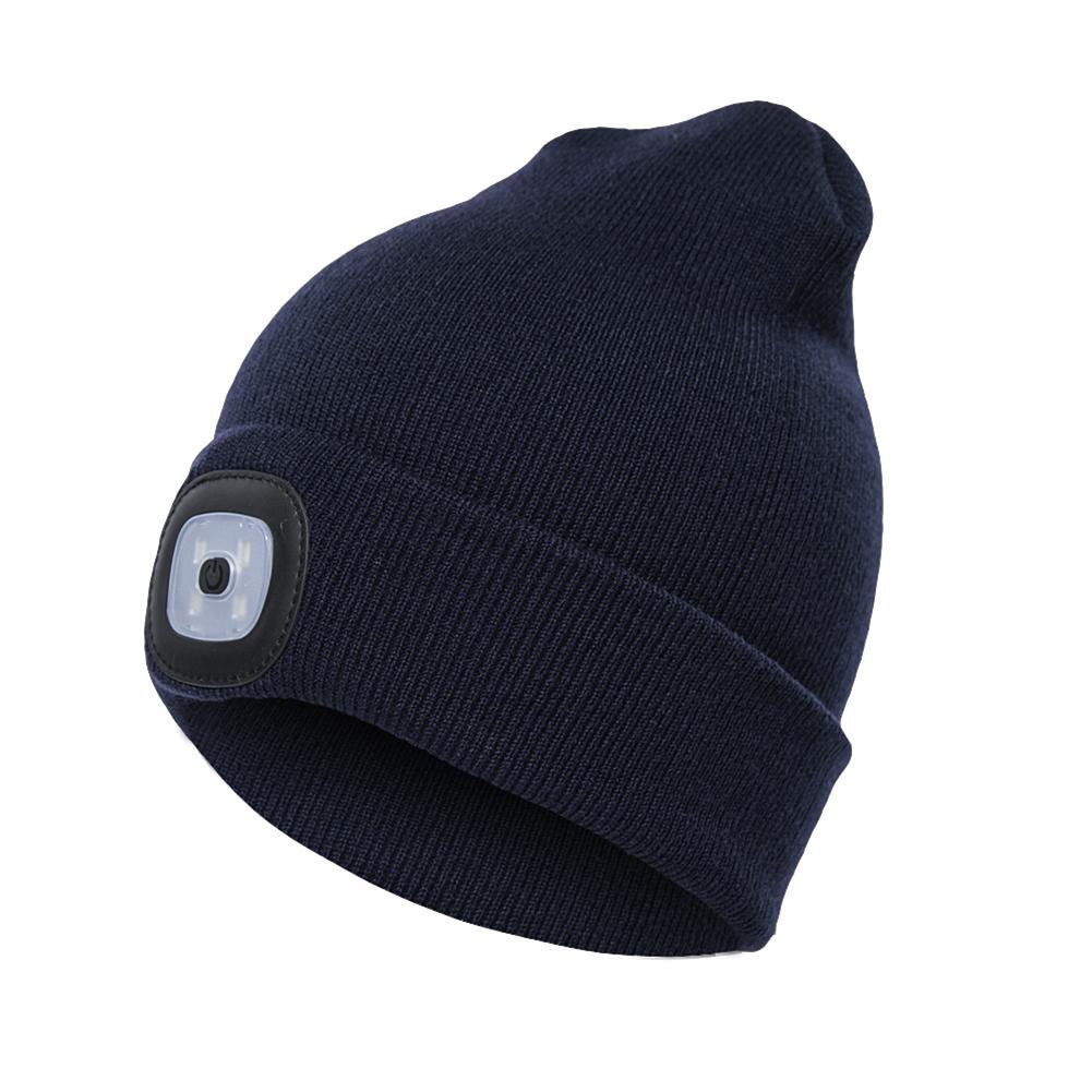 Knit Winter Warm Hat with Integrated LED Light