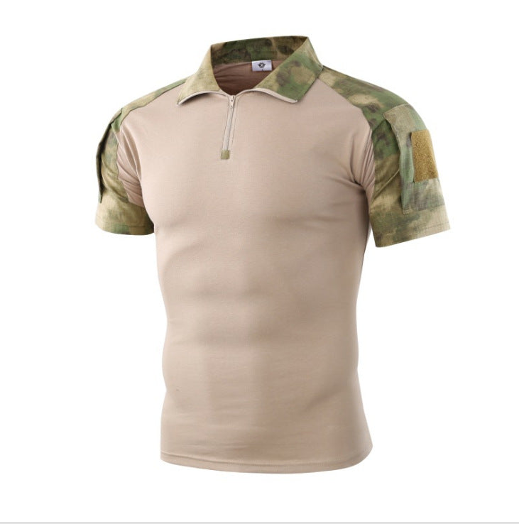 Men's Military Style Half Zip T-Shirt