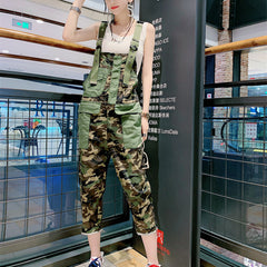 Women's Camo Military Style Overalls