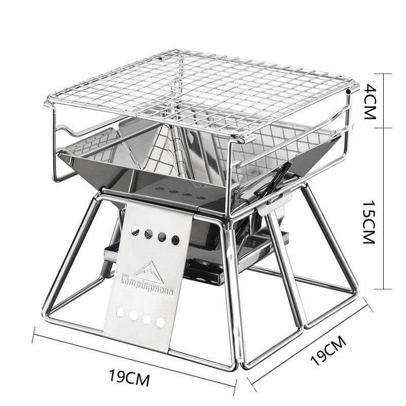 Portable Stainless Steel CampingMoon BBQ Non-stick Grill