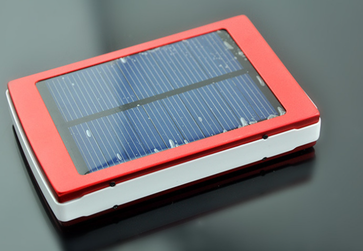 Aluminum Power Bank with Lamp and Solar Panel