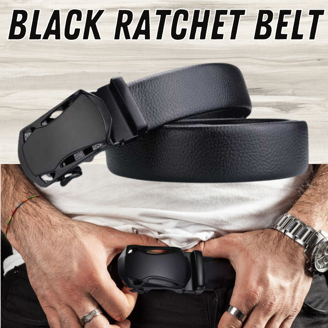 Men's Leather Adjustable Automatic Buckle Belt