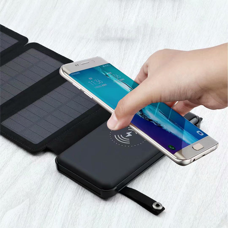 Solar Power Bank with Wireless Charging