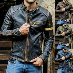 Men's Leather Motorcycle Jacket