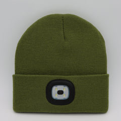 Knit Winter Warm Hat with Integrated LED Light