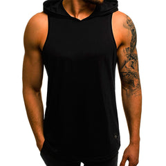 Sleeveless Hooded Gym Shirt