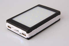 Aluminum Power Bank with Lamp and Solar Panel