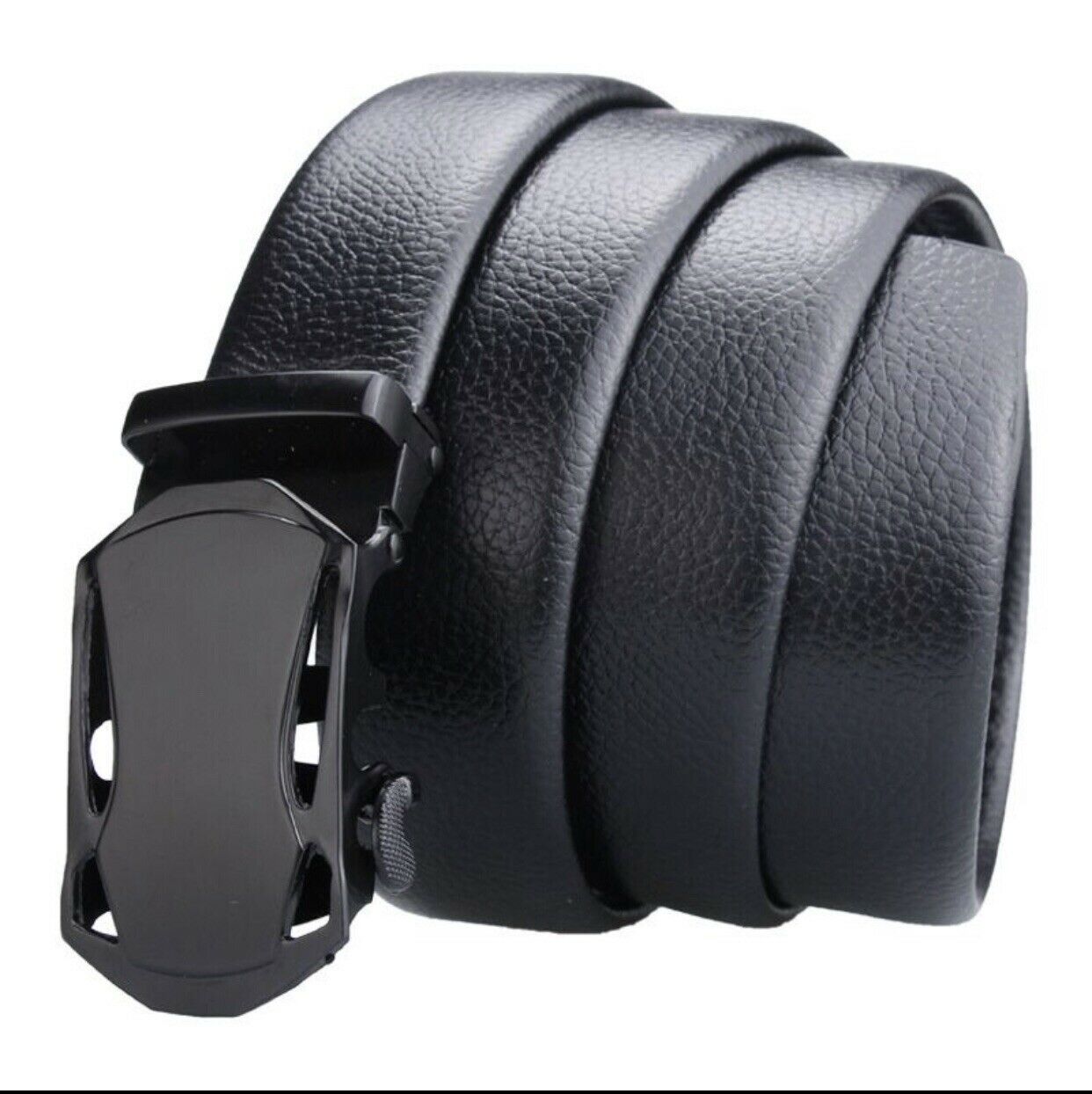 Men's Leather Adjustable Automatic Buckle Belt