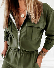 Women's Army Style Casual Jumpsuit