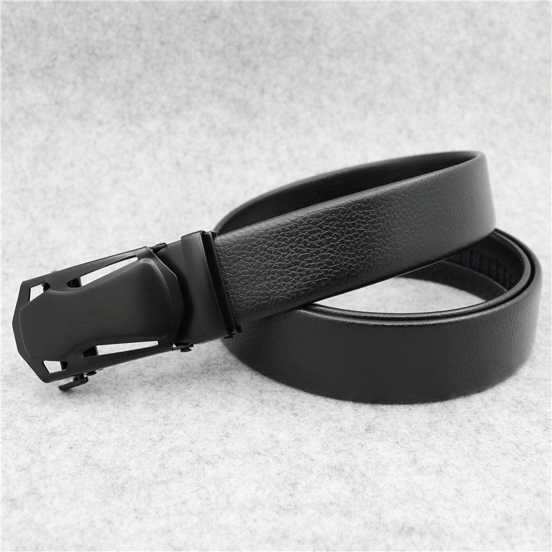 Men's Leather Adjustable Automatic Buckle Belt