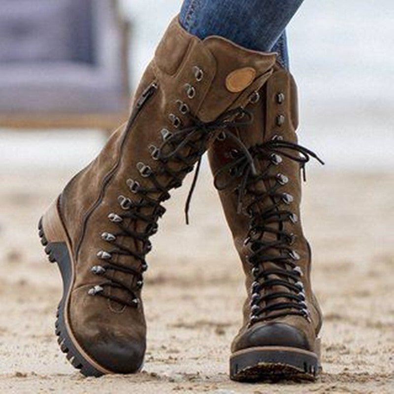 Women's Lace-Up Combat Style Boots
