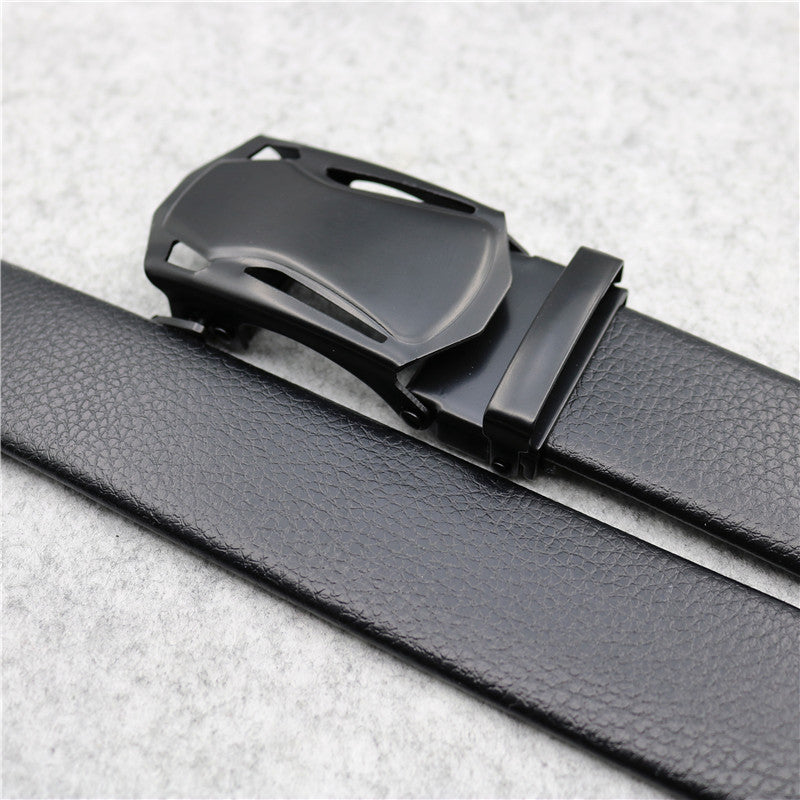 Men's Leather Adjustable Automatic Buckle Belt