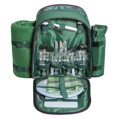 Picnic Set With Cutlery Kit Cooler Compartment Blanket For 4 People