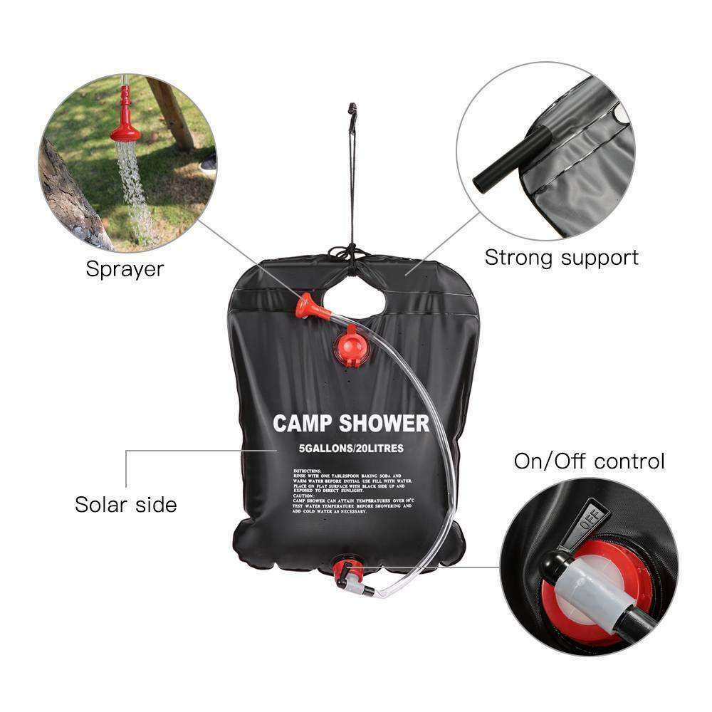 Compact Portable Solar Sun Heating Camping Shower