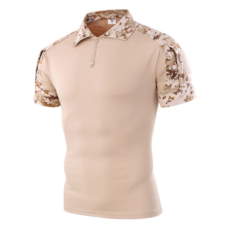 Men's Military Style Half Zip T-Shirt