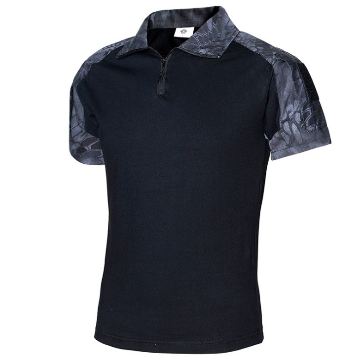 Men's Military Style Half Zip T-Shirt