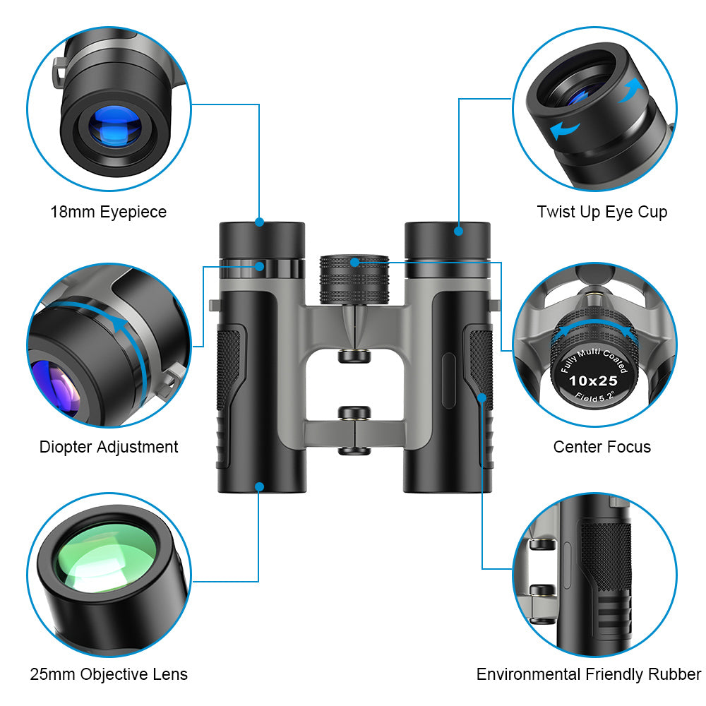 10X25 Compact HD Explorer Binoculars
